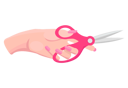 پیش‌نمایش فایل iron-scissors-in-human-hand-with-pink-plastic-handle-10128946 از پک کف دست