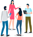 پیش‌نمایش فایل business-colleagues-standing-in-group-and-communicating-about-work-10186126 از پک افراد کسب‌وکار