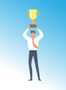 پیش‌نمایش فایل businessman-achieving-trophy-in-business-10186111 از پک افراد کسب‌وکار