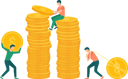 پیش‌نمایش فایل people-pulling-gold-dollar-coin-to-pile-money-10186129 از پک افراد کسب‌وکار