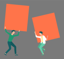 پیش‌نمایش فایل two-men-holding-orange-blank-empty-posters-10186117 از پک افراد کسب‌وکار