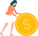پیش‌نمایش فایل woman-with-gold-dollar-coin-10186132 از پک افراد کسب‌وکار