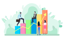 پیش‌نمایش فایل workers-climbing-career-ladder-rising-chart-10186148 از پک افراد کسب‌وکار