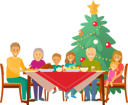 پیش‌نمایش فایل christmas-family-having-celebration-dinner-at-home-10239394 از پک کریسمس