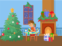پیش‌نمایش فایل christmas-tree-and-child-making-handmade-presents-10239411 از پک کریسمس