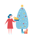 پیش‌نمایش فایل christmas-tree-with-presents-and-woman-with-dish-10239387 از پک کریسمس