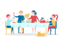 پیش‌نمایش فایل family-at-table-has-delicious-christmas-dinner-10239384 از پک کریسمس