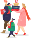 پیش‌نمایش فایل family-carrying-presents-boxes-and-cookies-as-gift-10239425 از پک کریسمس
