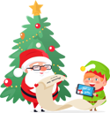 پیش‌نمایش فایل merry-christmas-elf-helper-santa-claus-checking-10239404 از پک کریسمس