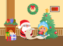 پیش‌نمایش فایل merry-christmas-santa-claus-and-snow-maiden-home-10239407 از پک کریسمس