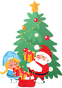 پیش‌نمایش فایل santa-and-snow-maiden-taking-out-presents-vector-10239405 از پک کریسمس