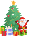 پیش‌نمایش فایل santa-sitting-on-gift-box-near-fir-tree-vector-10239420 از پک کریسمس