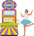 پیش‌نمایش فایل girl-playing-slot-machine-10301540 از پک دستگاه بازی