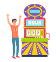 پیش‌نمایش فایل man-winning-jackpot-in-casino-10301558 از پک دستگاه بازی