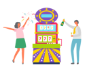 پیش‌نمایش فایل people-celebrating-slot-machine-in-casino-10301539 از پک دستگاه بازی