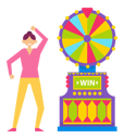 پیش‌نمایش فایل roulette-fortune-wheel-gambling-woman-character-10301525 از پک دستگاه بازی