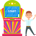 پیش‌نمایش فایل small-boy-kid-playing-on-game-machine-start-play-10301570 از پک دستگاه بازی