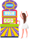 پیش‌نمایش فایل woman-happy-of-jackpot-winning-lady-game-machine-10301548 از پک دستگاه بازی