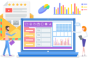 پیش‌نمایش فایل man-and-woman-discussing-business-graph-and-diagram-report-on-big-laptop-10315707 از پک بازاریابی