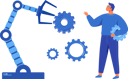 پیش‌نمایش فایل businessman-conducts-experiment-with-mechanical-arm-13014765 از پک کسب و کار