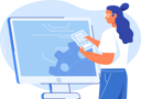 پیش‌نمایش فایل businesswoman-working-with-computer-program-interface-design-13014761 از پک کسب و کار