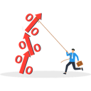 پیش‌نمایش فایل businessman-pulling-down-percentage-9220422 از پک کسب و کار