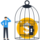 پیش‌نمایش فایل businessman-locking-coin-in-a-birdcage-9297012 از پک کسب و کار