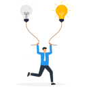 پیش‌نمایش فایل a-man-pulling-the-idea-bulb-on-both-sides-9282138 از پک کسب و کار