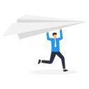 پیش‌نمایش فایل businessman-holding-a-paper-plane-support-9282130 از پک کسب و کار
