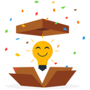 پیش‌نمایش فایل idea-light-bulbs-and-gift-boxes-achievement-award-9282119 از پک کسب و کار