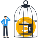 پیش‌نمایش فایل businessman-locking-coin-in-a-birdcage-9534254 از پک کسب و کار