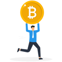 پیش‌نمایش فایل businessman-running-with-bitcoin-coin-9534256 از پک کسب و کار