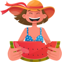 پیش‌نمایش فایل woman-eating-watermelon-9581885 از پک تابستان و تعطیلات
