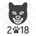 پیش‌نمایش فایل dog-2018-1 از پک کریسمس و سال نو، آیکن‌های گلیف