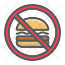 پیش‌نمایش فایل no-fast-food از پک تناسب اندام، آیکن‌های دورخط پُر