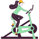 پیش‌نمایش فایل girl-doing-cardio-on-stationary-bike-11907234 از پک باشگاه