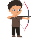 پیش‌نمایش فایل boy-archery-shooting-using-bow-and-arrow-pointing-at-target-12140944 از پک انواع سبک