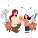 پیش‌نمایش فایل a-child-gives-a-bouquet-of-flowers-to-her-mother-12222795 از پک روز مادر