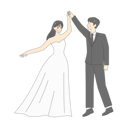 پیش‌نمایش فایل a-bride-and-groom-are-dancing-12318734 از پک کارت دعوت عروسی