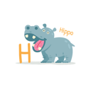 پیش‌نمایش فایل hippo-3137580 از پک الفبای حیوانات