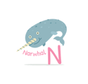 پیش‌نمایش فایل n-for-narwhal-3137586 از پک الفبای حیوانات