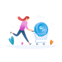 پیش‌نمایش فایل lady-running-for-shopping-discount-with-trolley-4040383 از پک فروش اینترنتی