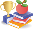 پیش‌نمایش فایل apple-book-stack-school-equipment-with-trophy-10410205 از پک آموزش کسب‌وکار و فناوری