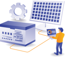 پیش‌نمایش فایل man-is-storing-solar-energy-into-generator-10468313 از پک مفهوم آموزش، کسب‌وکار و فناوری