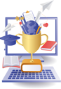 پیش‌نمایش فایل student-is-learning-from-computer-10468334 از پک مفهوم آموزش، کسب‌وکار و فناوری