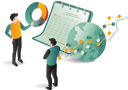 پیش‌نمایش فایل business-professionals-with-calendar-and-graphs-12272589 از پک فناوری و کسب‌وکار