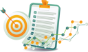 پیش‌نمایش فایل a-checklist-with-a-dart-hitting-a-target-on-it-12272259 از پک فناوری کسب‌وکار