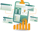 پیش‌نمایش فایل a-clipboard-with-a-chart-and-a-phone-displaying-a-bar-graph-12272250 از پک فناوری کسب‌وکار