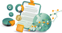 پیش‌نمایش فایل a-globe-clipboard-paper-and-graph-on-a-desk-12272322 از پک فناوری کسب‌وکار