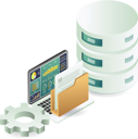 پیش‌نمایش فایل a-laptop-and-server-with-disk-and-folder-icons-12272326 از پک فناوری کسب‌وکار